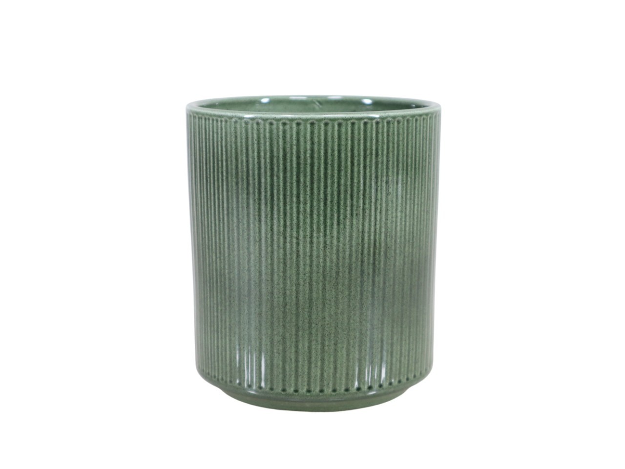 Keramikübertopf für Orchideen Stripes laubgrün-lasur D13cm