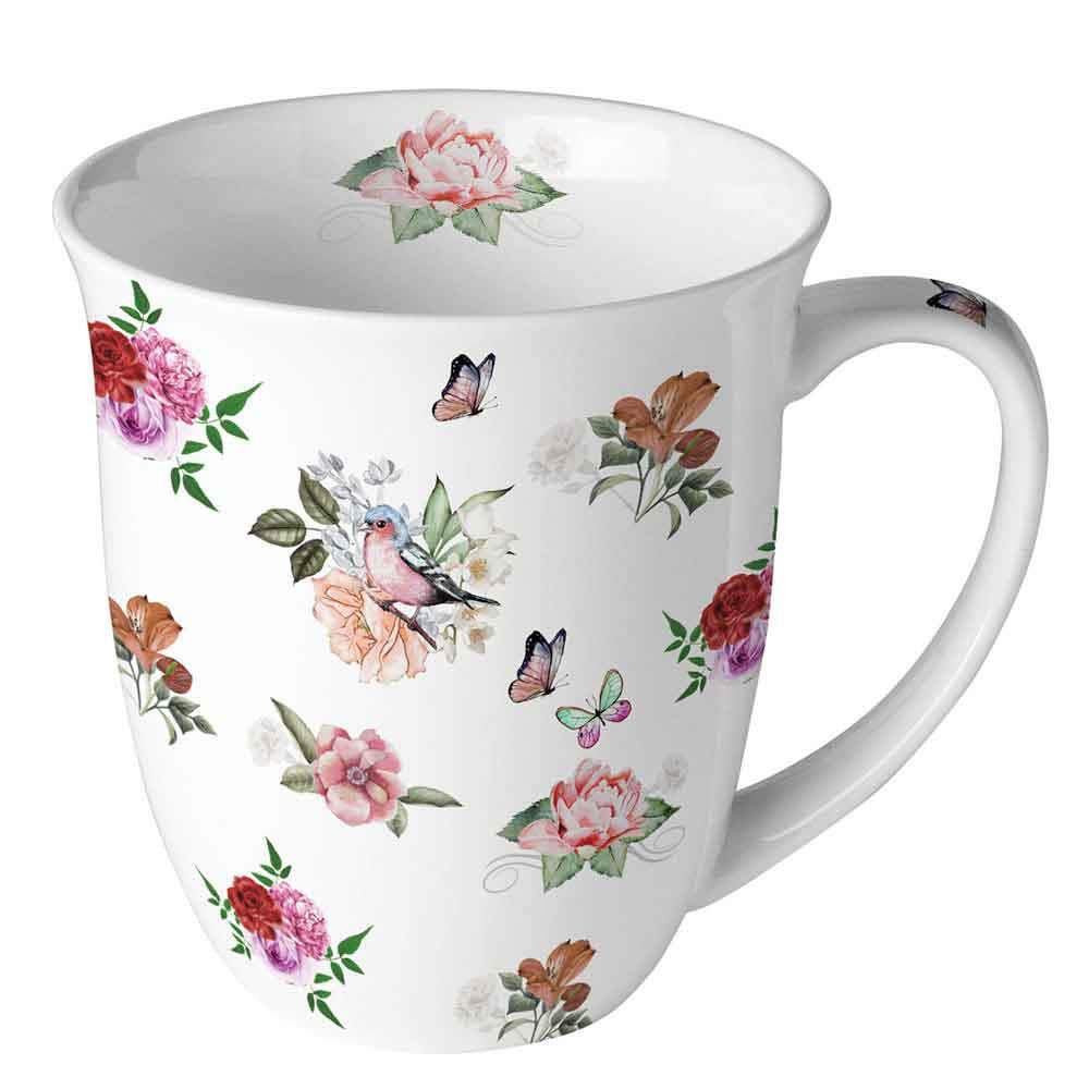 Becher Porzellan Höhe 10,5 cm D 10 cm Charlotte weiss