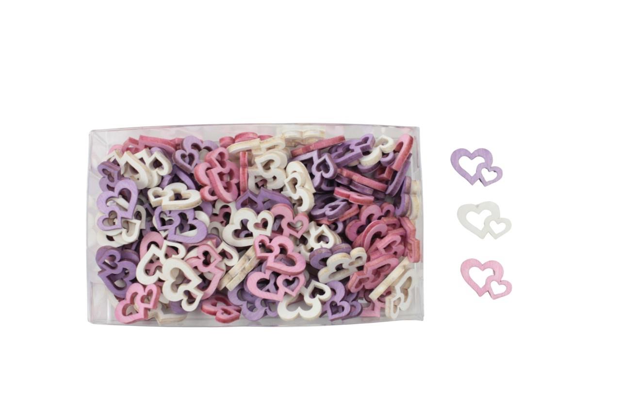 Streuer Herz Benno Holz lila,weiss,rosa 2 cm Streuer Herz Benno Holz lila,weiss,rosa 2 cm