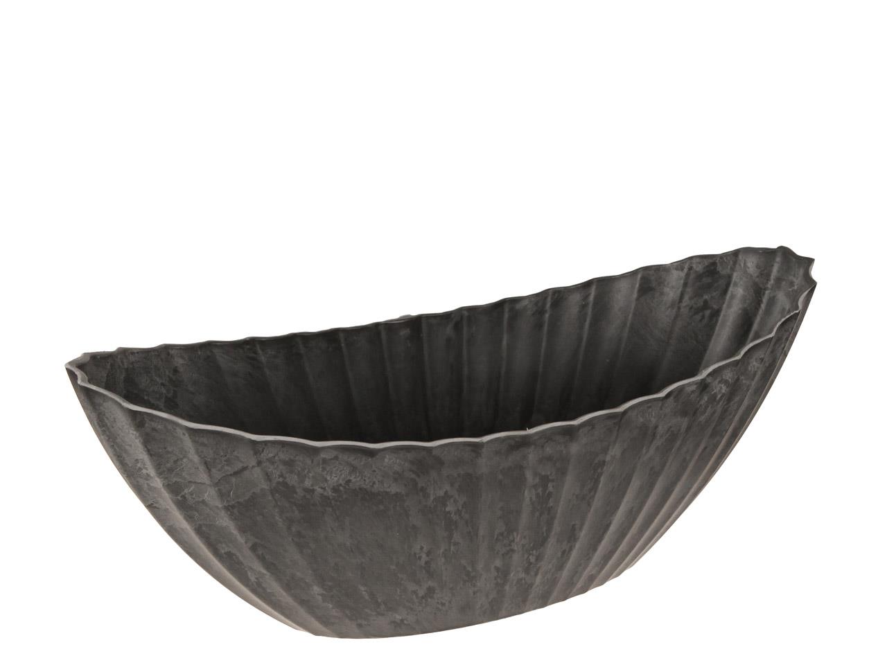 Schiffchen Rille KARA anthrazit-natur Plastik L36cm