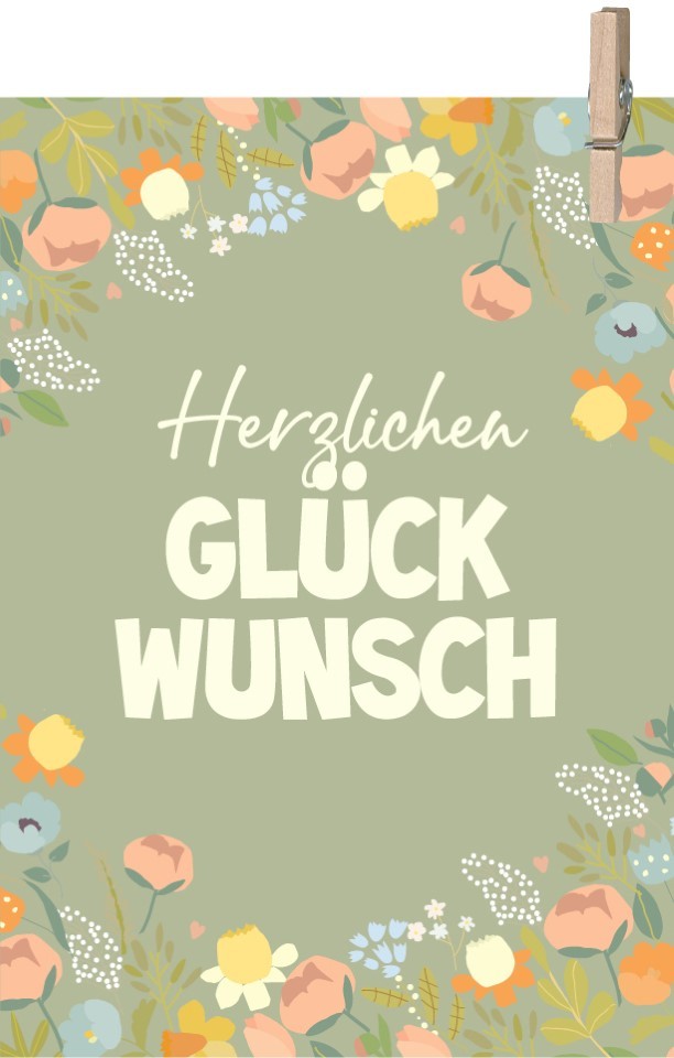 Minikarten Herzlichen Glückwunsch 7,5x5 cm