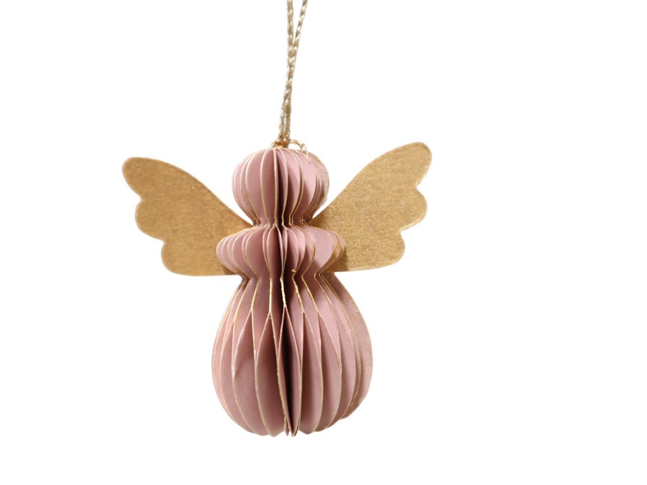 Engel hängend Papier rosa-gold D6cm
