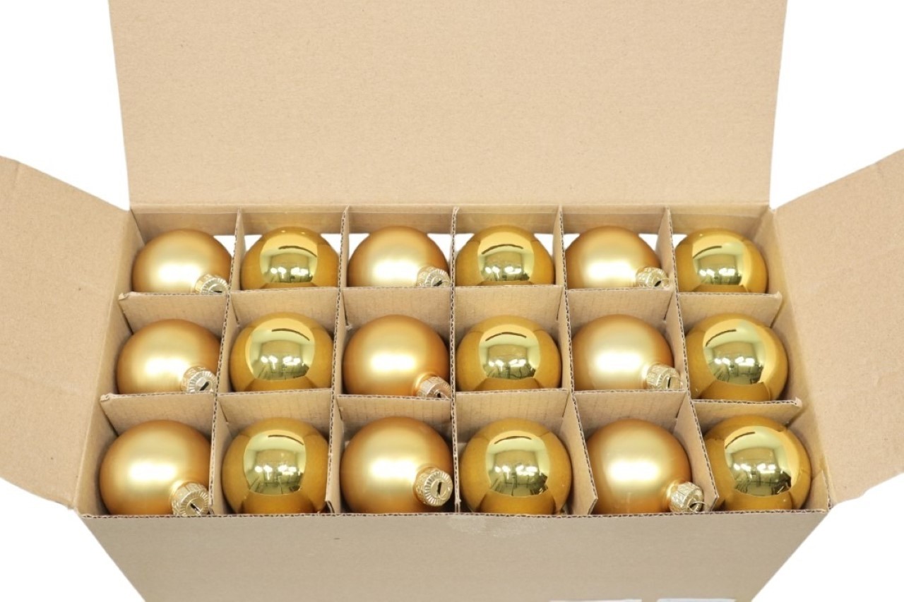 Glaskugel 60 mm 45 Stück gold