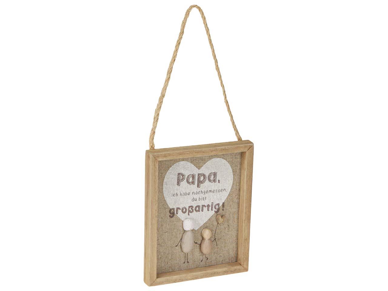 Bilderrahmen Papa Holz 12x15x1,5cm natur/weiß