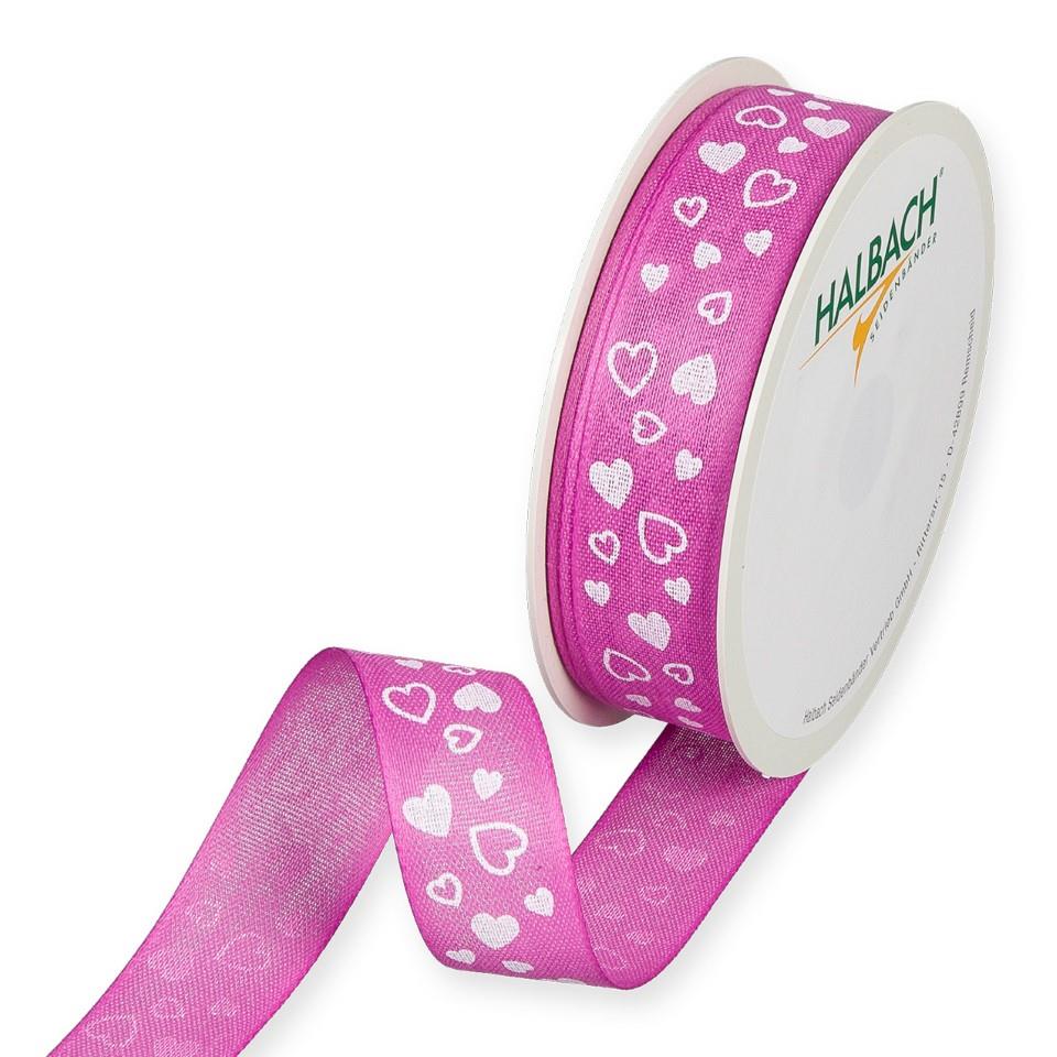 Druckband Herzen 25 mm 18 Meter pink 512 Druckband Herzen 25 mm 18 Meter pink 512