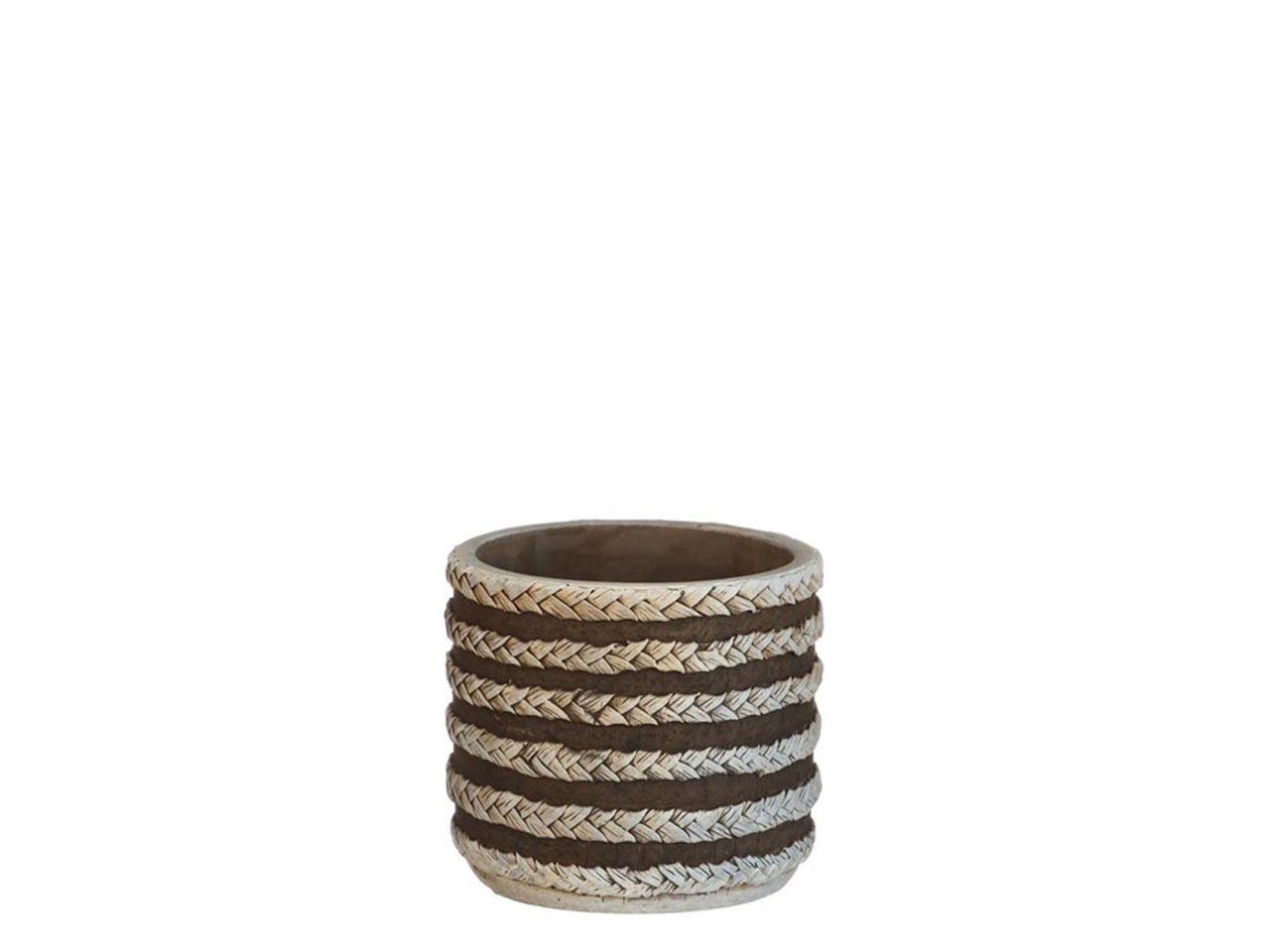 Übertopf Keramik H7,5cm D8,5cm braun-creme