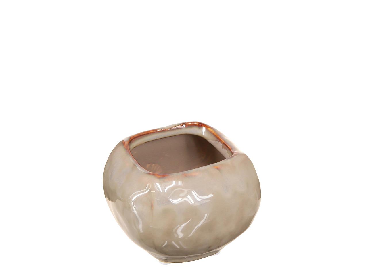 Übertopf Soft Edge viereckig Keramik hellgrau D 10 cm Übertopf Soft Edge viereckig Keramik hellgrau D 10 cm