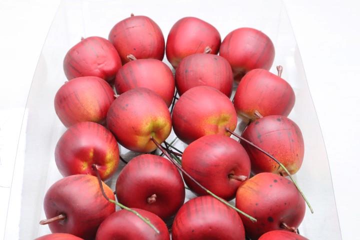 Apfel am Drahtpick rot-matt  D3,5cm