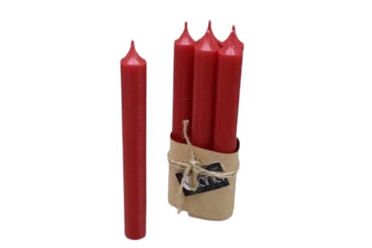 Stabkerze Rustika H180/21mm kaminrot (4Bund a 6Stück)