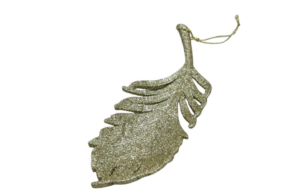 Hänger Feder Kunststoff gold-glitzer L20cm Hänger Feder Kunststoff gold-glitzer L20cm