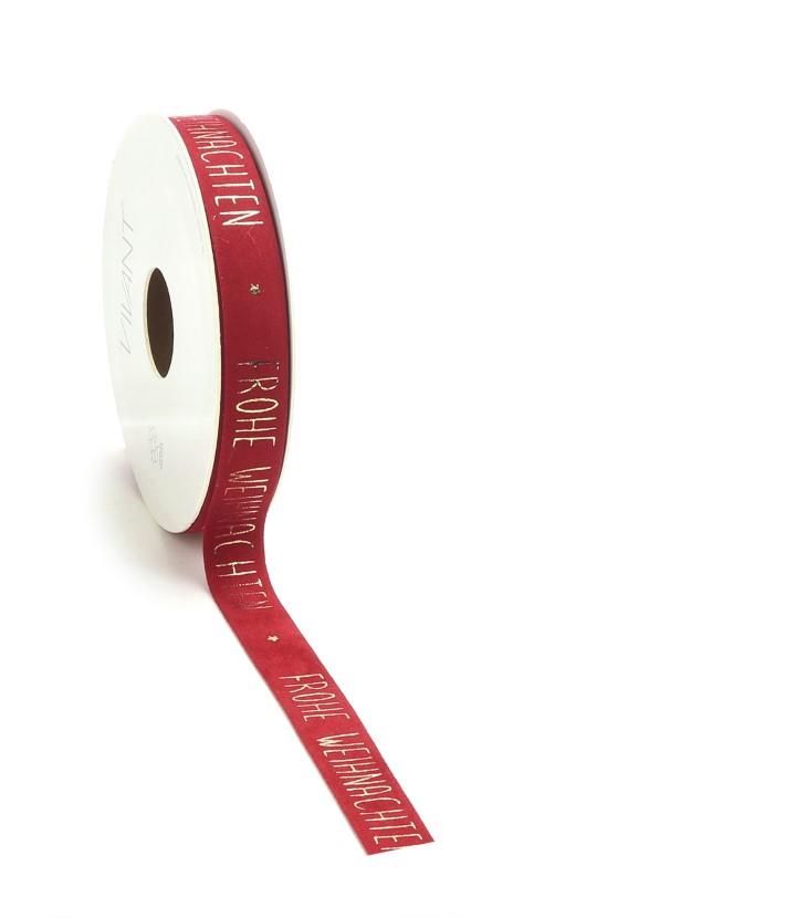 Band Vellu Weihnachten 15 mm 5 Meter Farbe 21 rot