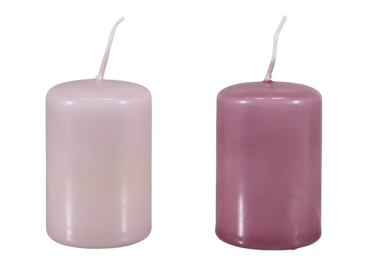 Stumpenkerze getaucht Dochtstopp 80/60mm antique pink/rose