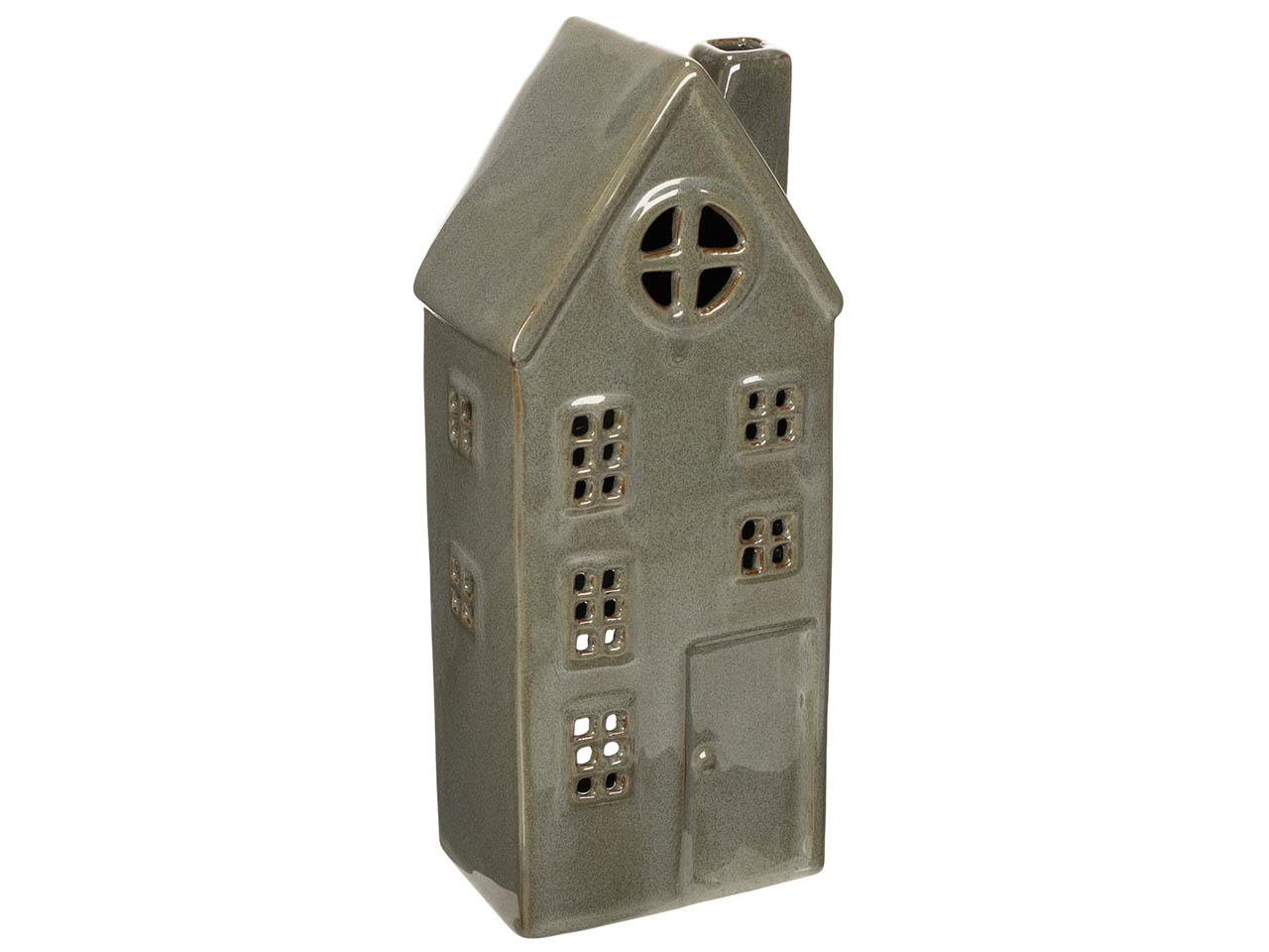 Haus Keramik salbeigrün H25,5cm