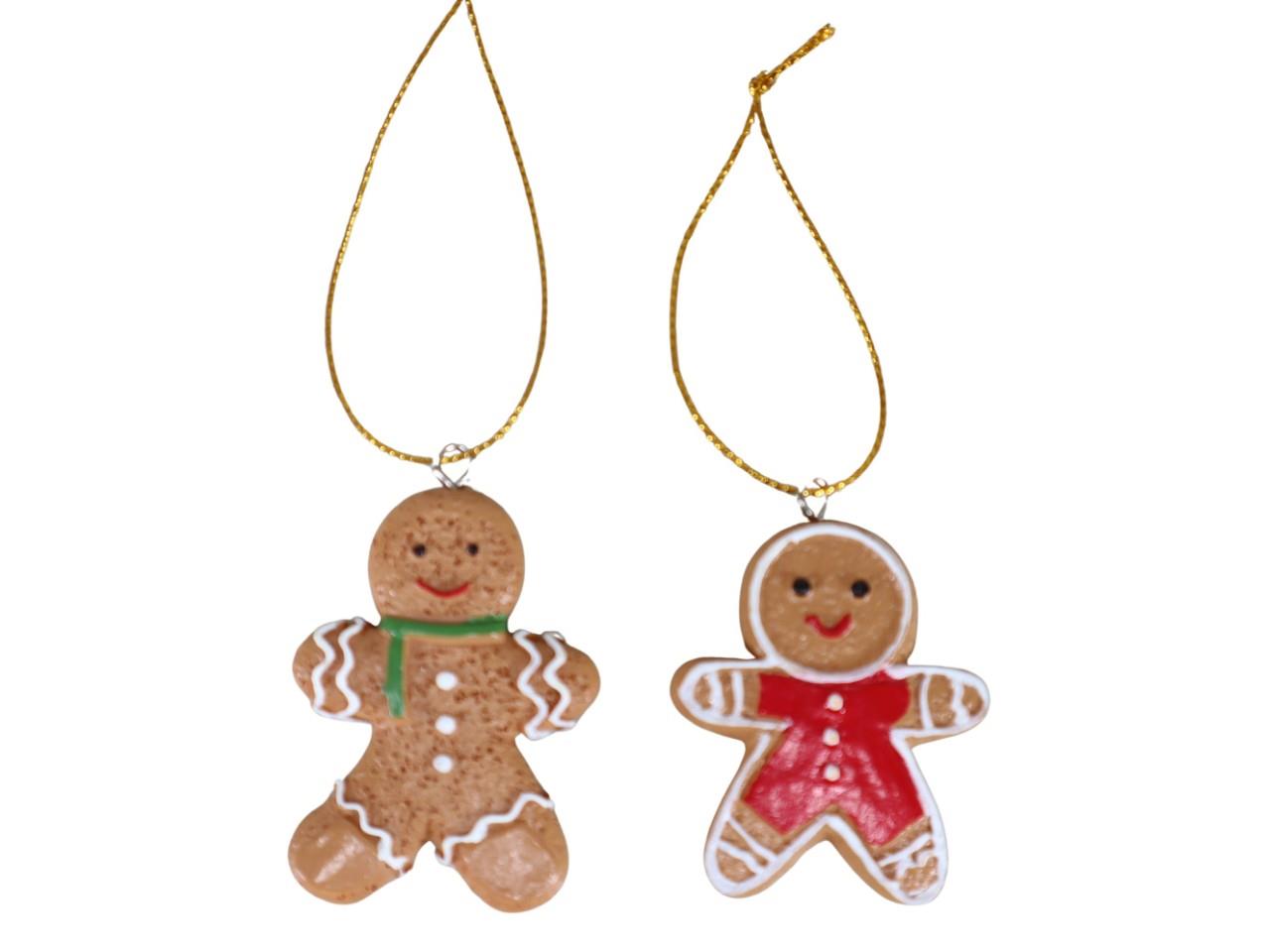 Lebkuchenmännchen hängend Polyresin H5,5cm