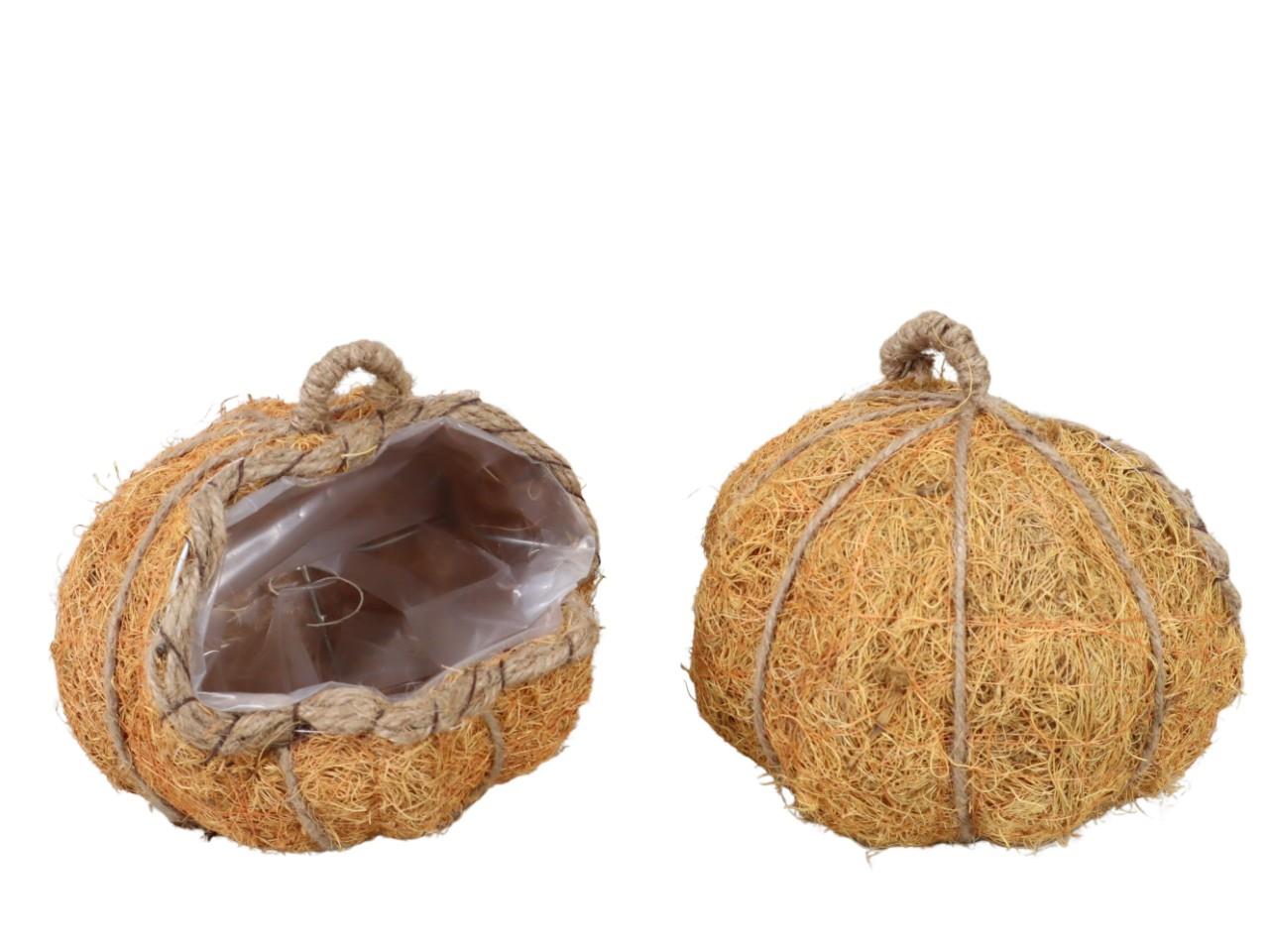 Pflanzkürbis Sisal-Jute orange D22cm