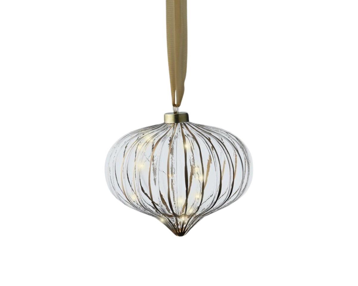 Zwiebel hängend inkl. 15 Micro LED klar/gold D20cm