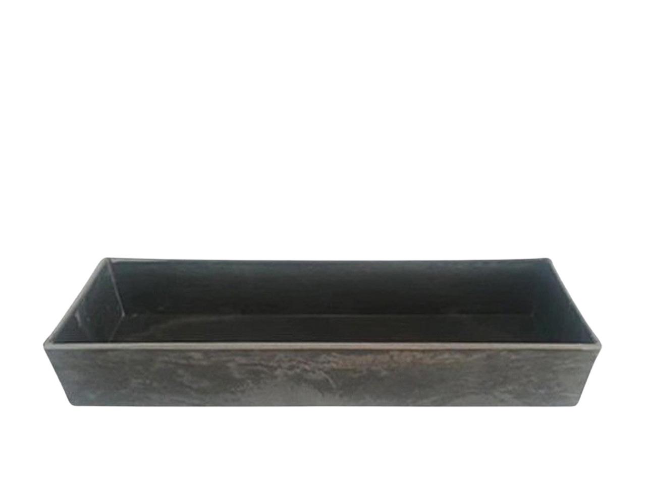 Jardiniere KARA anthrazit-natur Plastik L37x14cm H7cm