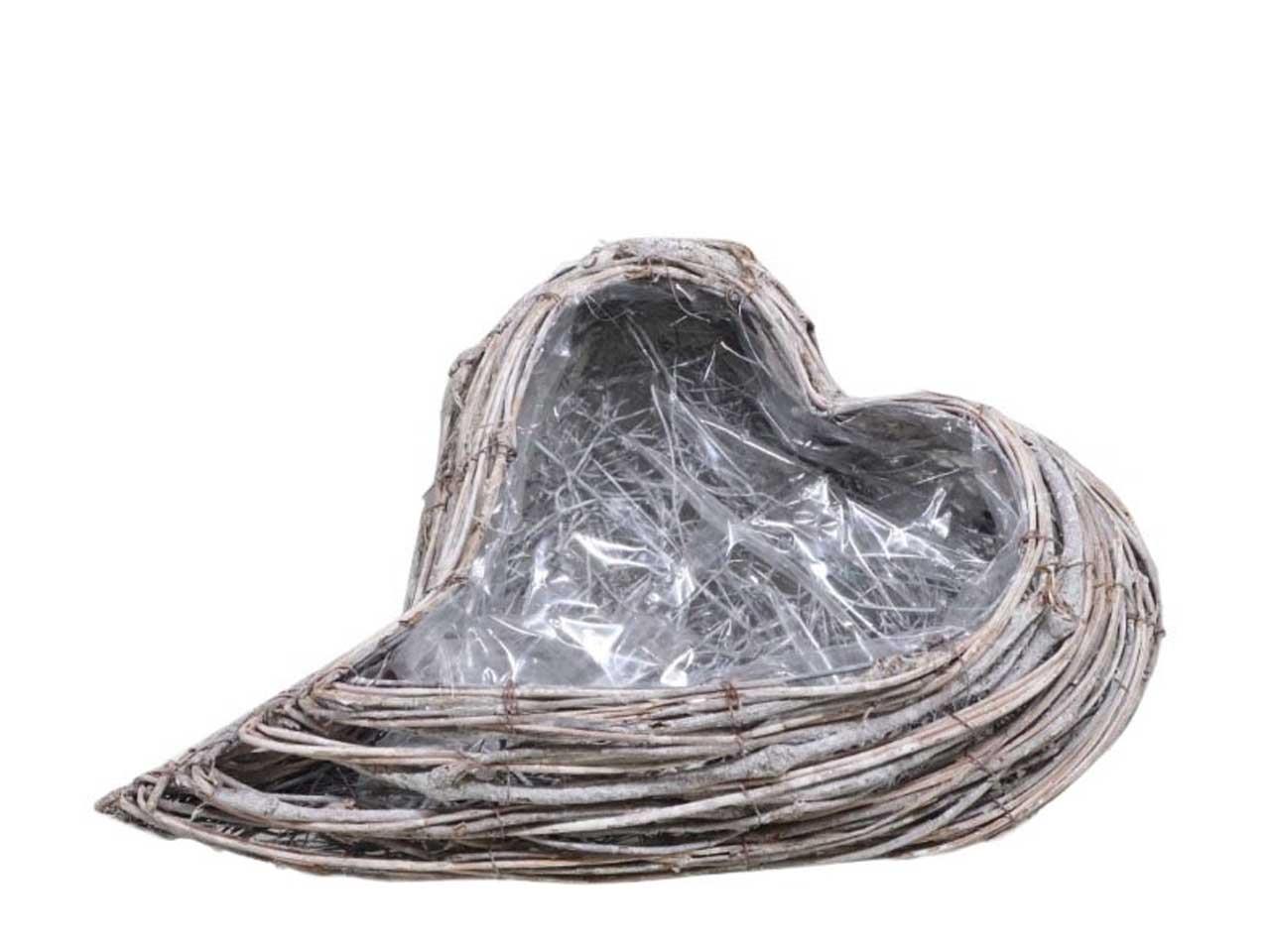 Pflanzherz geschwungen Rattan gekalkt L40cm