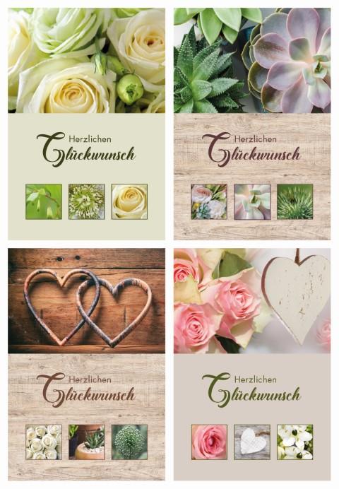 Umschlagkarten 11,5x17 cm Herzlichen Glückwunsch 4x10 Stück Umschlagkarten 11,5x17 cm Herzlichen Glückwunsch 4x10 Stück