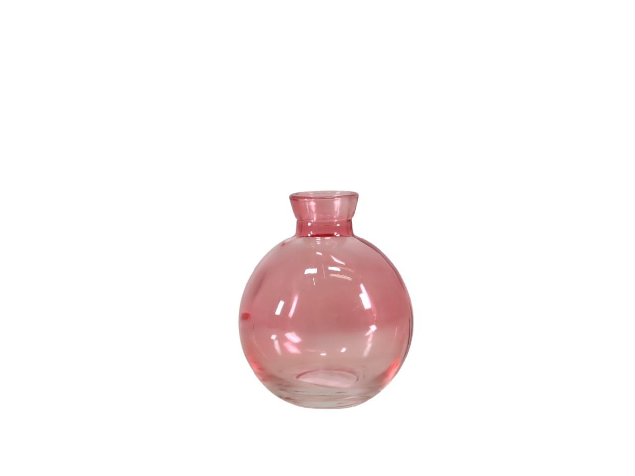 Glasvase bauchig rosa D7,5xH9cm