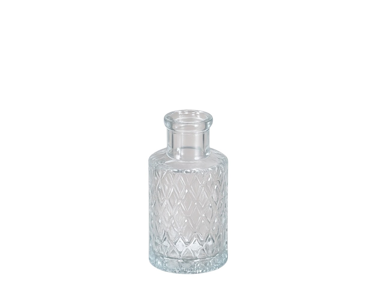 Flasche Glas klar Raute D5cm H9cm