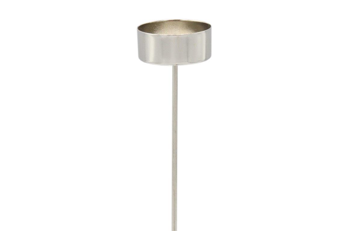 Teelichthalter Metall silber D4xH22cm