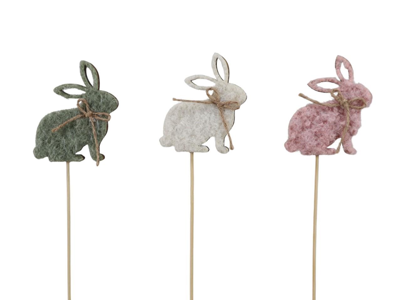 Hasenstecker farbmix Filz/Holz D7x8cm + Pin