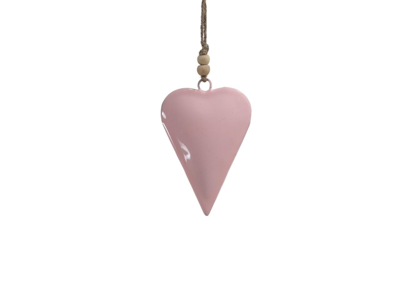Herz hängend Metall rosa 11x7,5cm