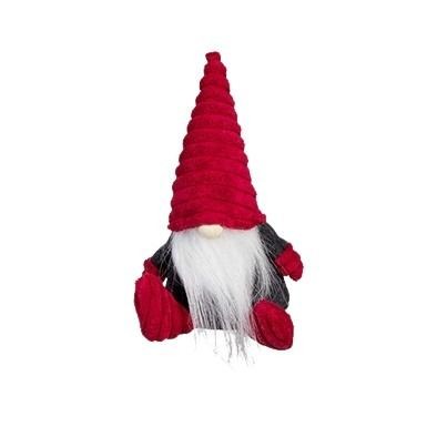 Wichtel sitzend rot/dunkelgrau 20 cm