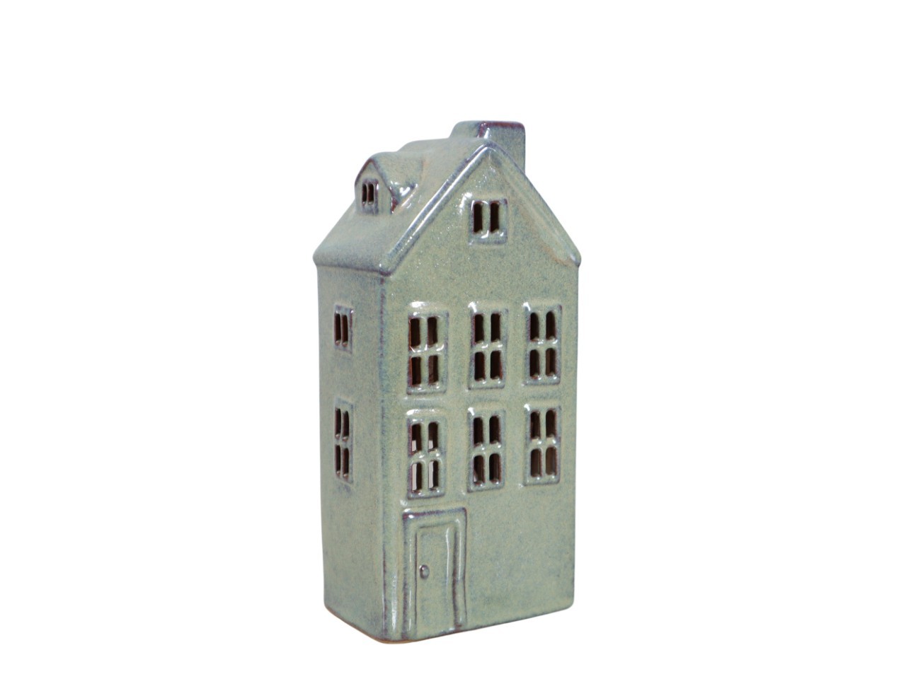 Haus Keramik salbeigrün H21cm