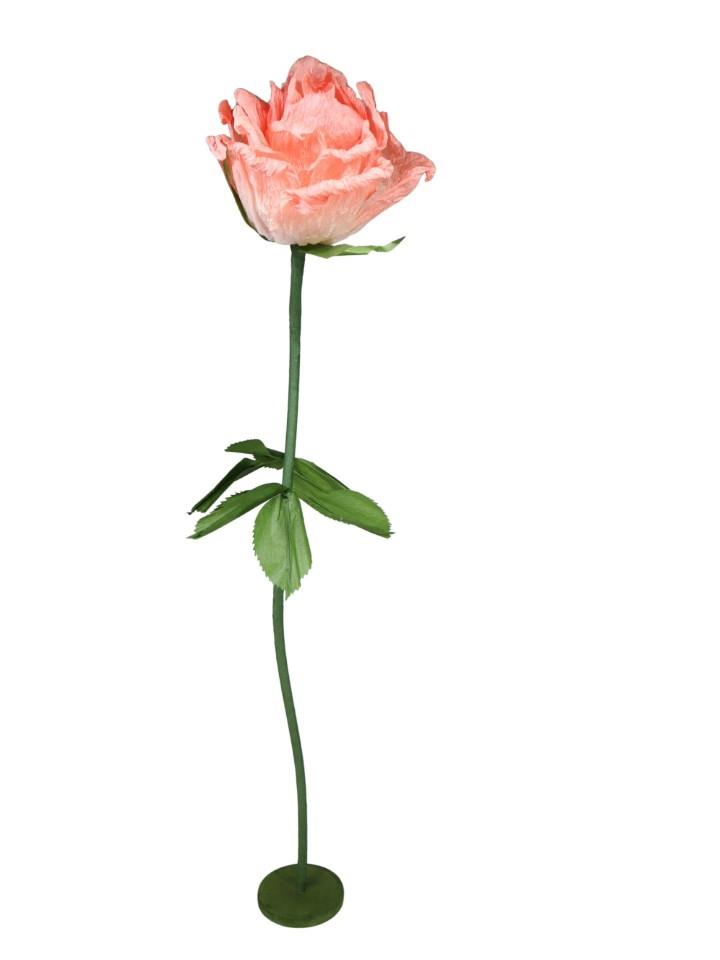 Dekoblume Rose Papier apricot/rosa D30xH130cm