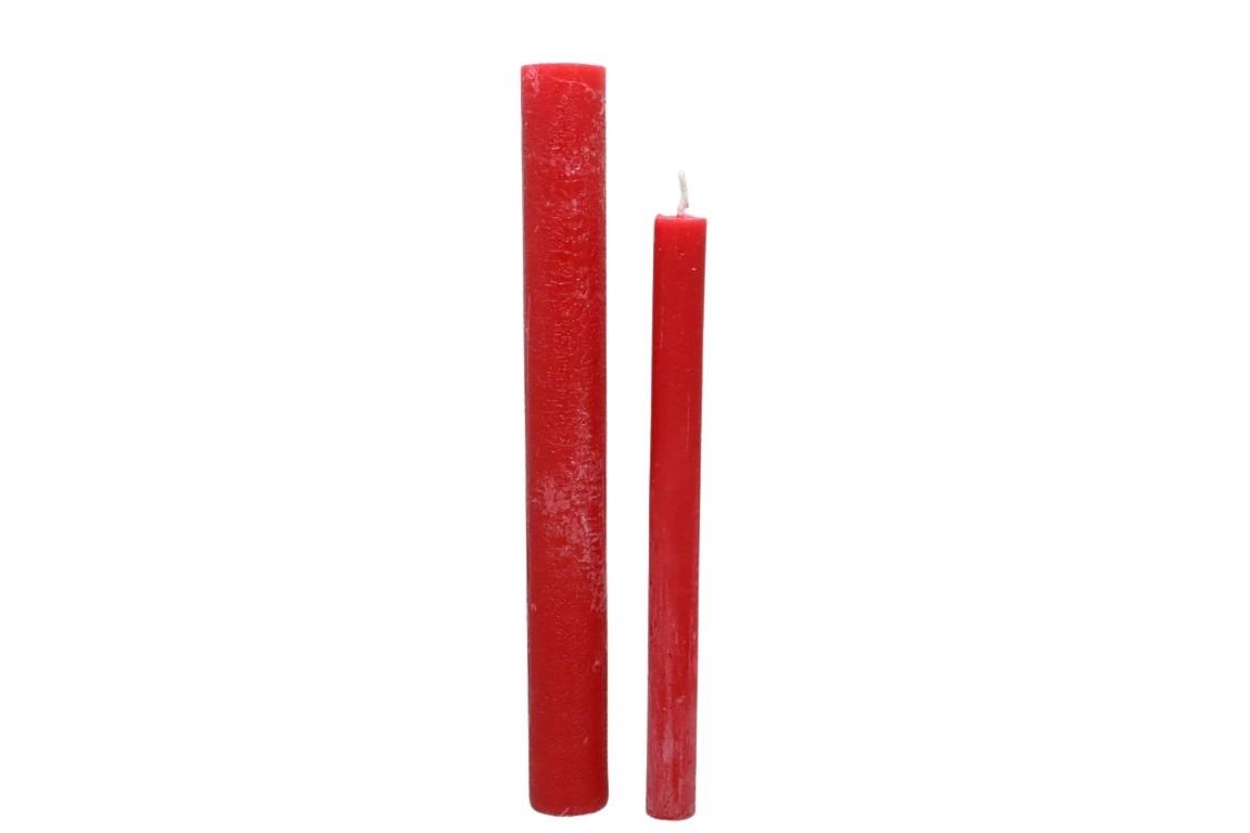 Stabkerze Rustika 240/34mm rot Stabkerze Rustika 240/34mm rot