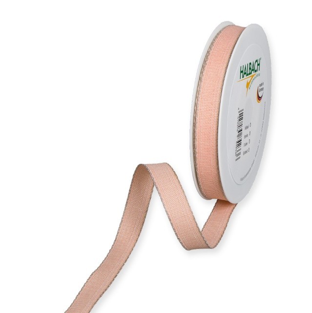 Band m. Leinenkante 15 mm 20 Meter apricot/linen 20