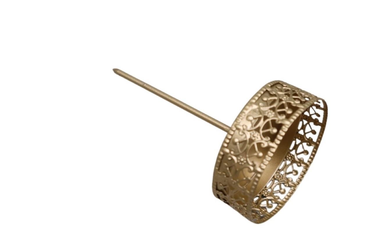 Kerzenhalter Filigran Metall  champagner D71mm Pin 10cm