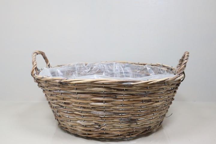 Korb rund mit 2 Henkel Rattan naturwashed  D40cm