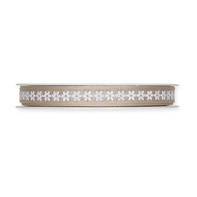 Leinen-Druckband Blümchen 10 mm 15 Meter white 11 Leinen-Druckband Blümchen 10 mm 15 Meter white 11