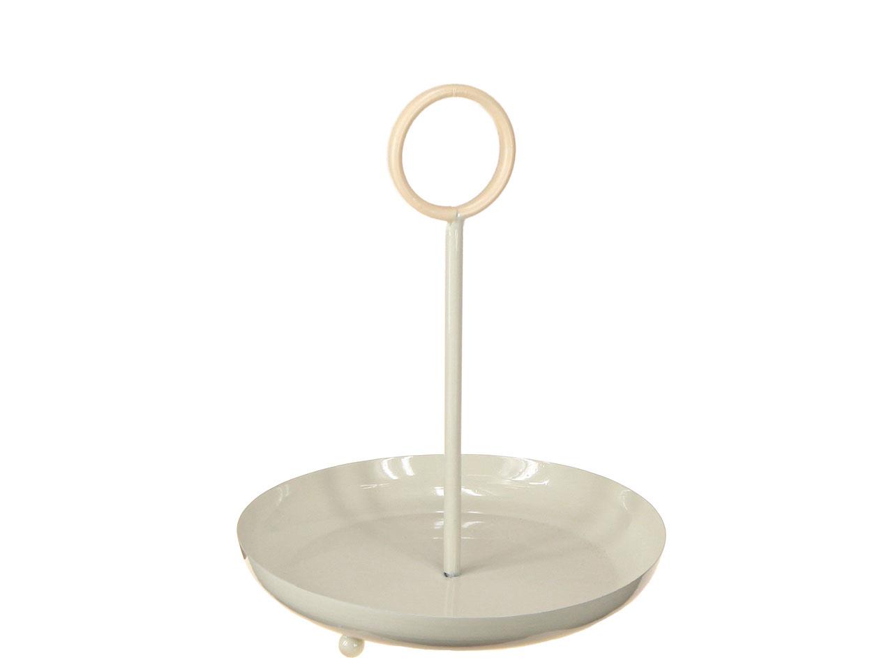 Etagere mit Tragegriff Metall creme H31xD25,5cm