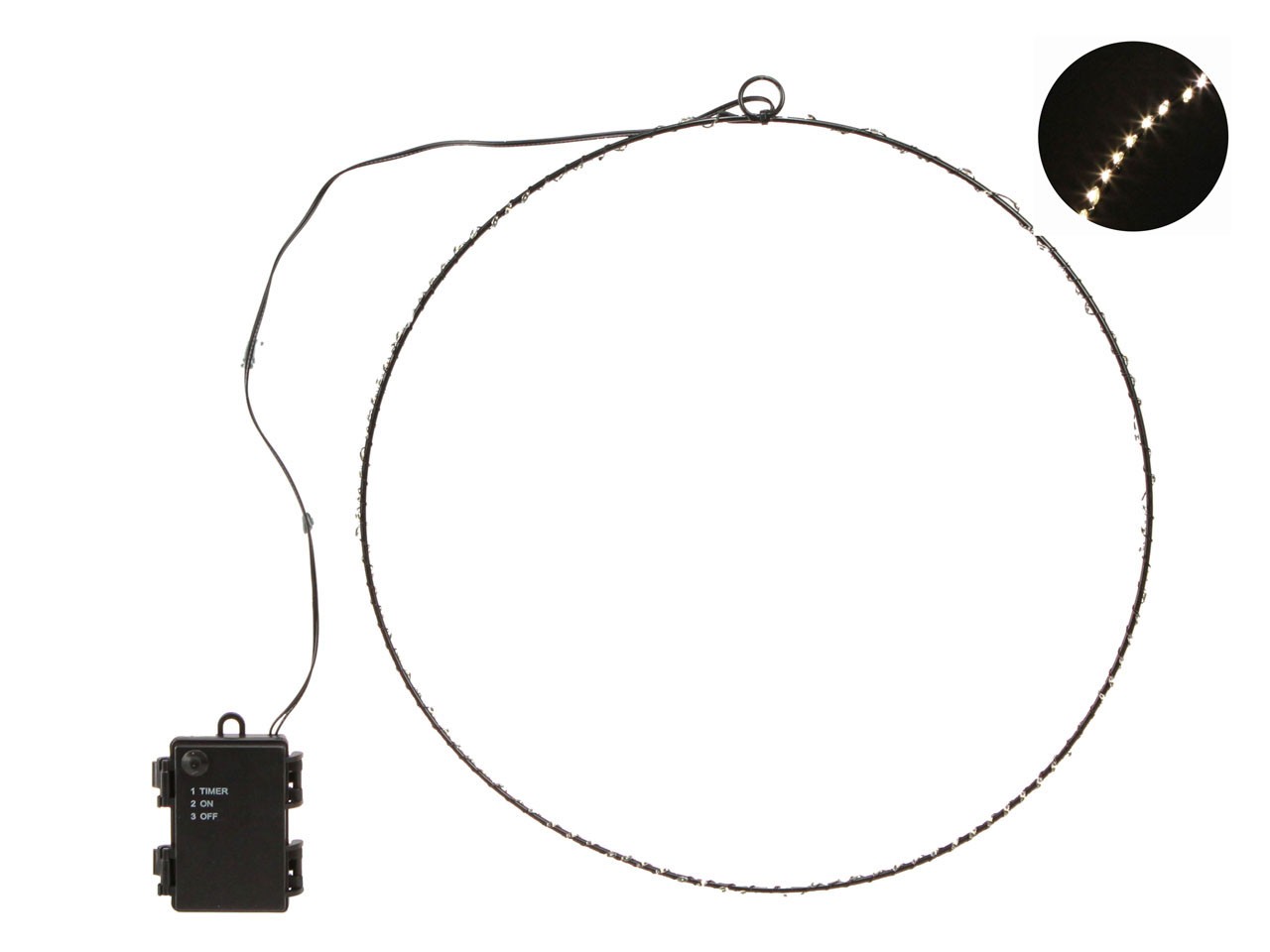 Ring hängend Metall schwarz inkl. LED Beleuchtung D45cm