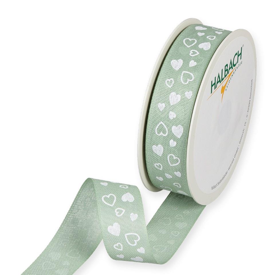 Druckband Herzen 25 mm 18 Meter mint 128 Druckband Herzen 25 mm 18 Meter mint 128