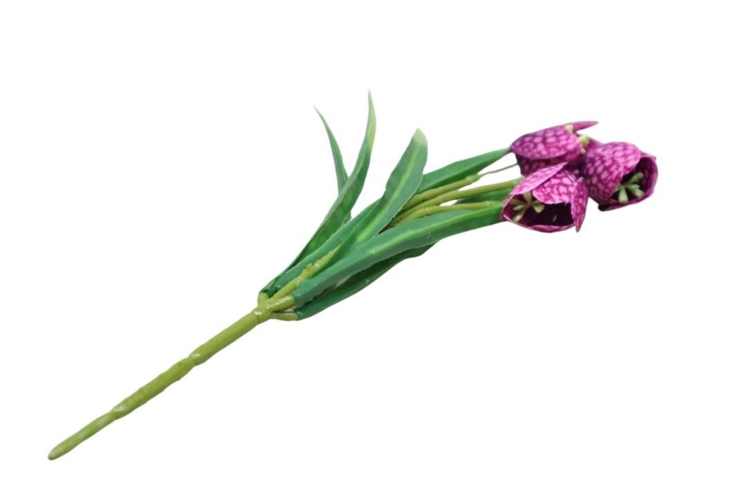 Fritillaria Schachblume Spray x3 Blüten lila 29cm
