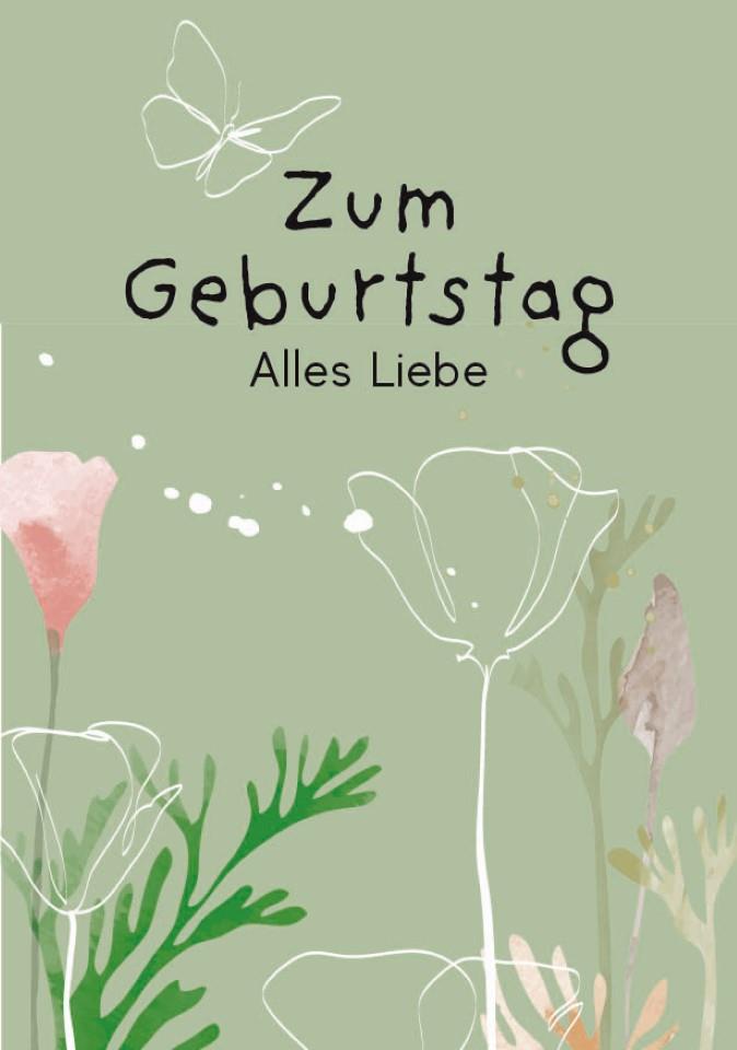 Minikarten Zum Geburtstag alles Liebe 7,5x5 cm Minikarten Zum Geburtstag alles Liebe 7,5x5 cm