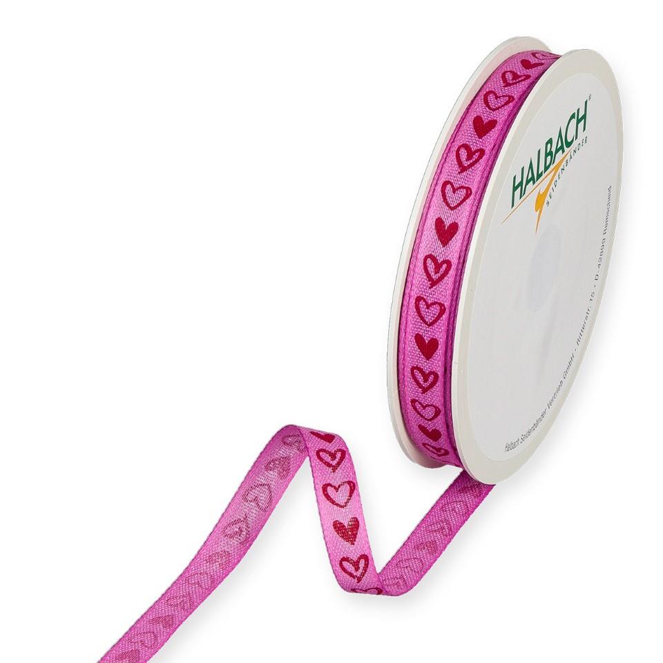 Druckband Herzen 10 mm 20 Meter pink/rot 512 Druckband Herzen 10 mm 20 Meter pink/rot 512