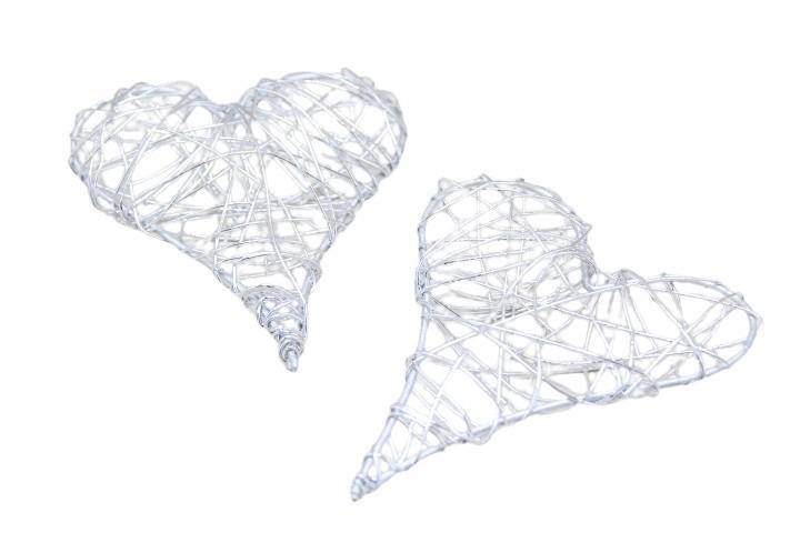 Drahtherz 7cm, silber Drahtherz 7cm, silber