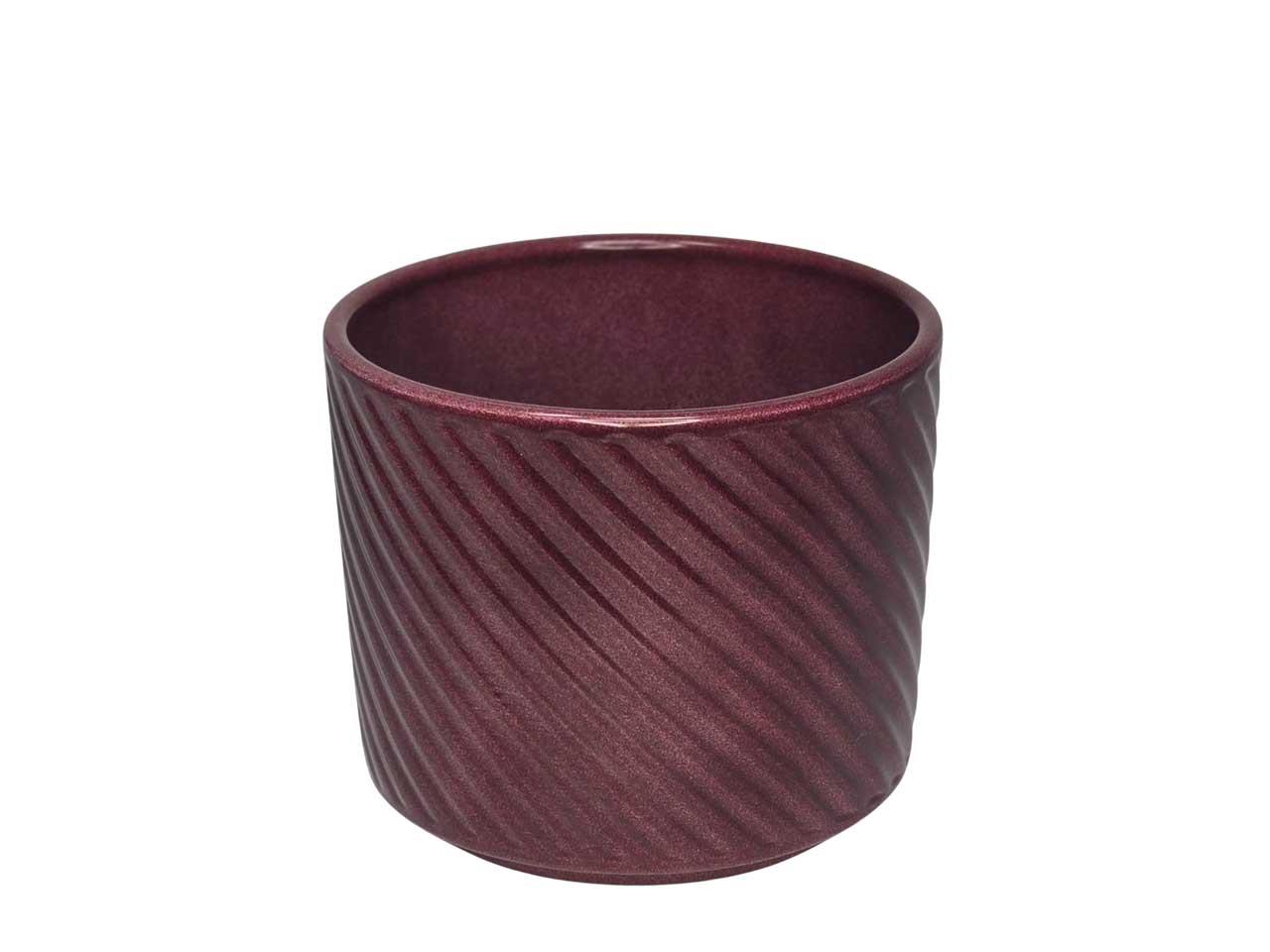 Keramikübertopf Spirelli bordeaux-lasur D13cm