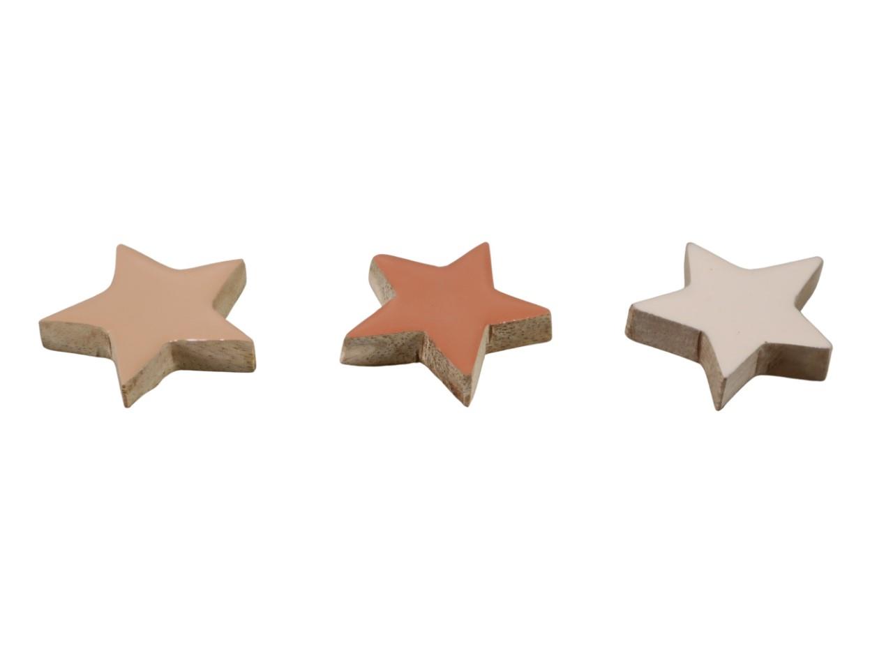 Sterne Mangoholz Farbmix Naturmix D5x1cm
