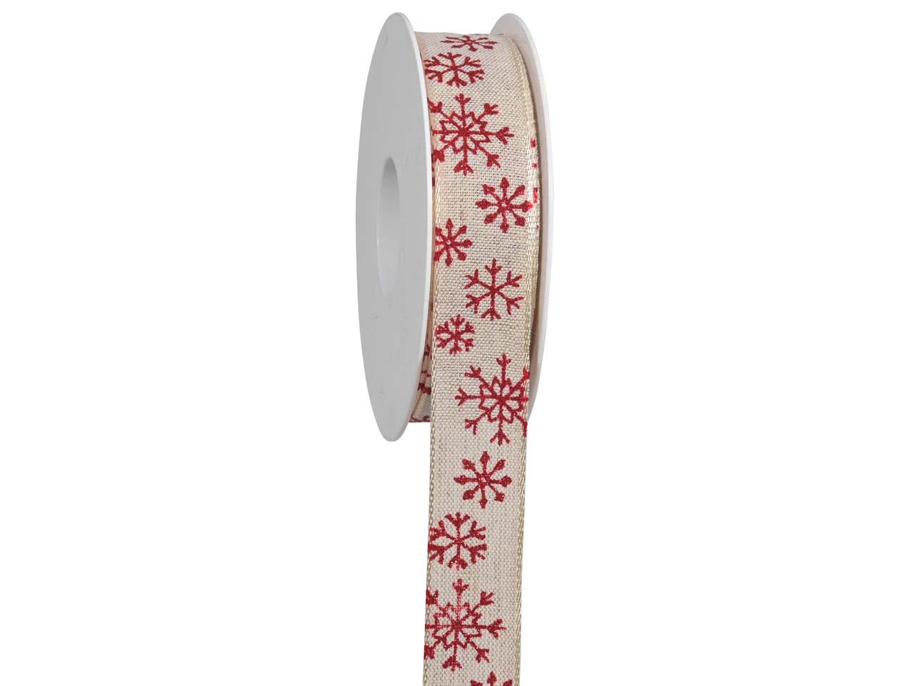 Band Schneeflöckchen 25 mm 18 Meter kardinal 26 Band Schneeflöckchen 25 mm 18 Meter kardinal 26