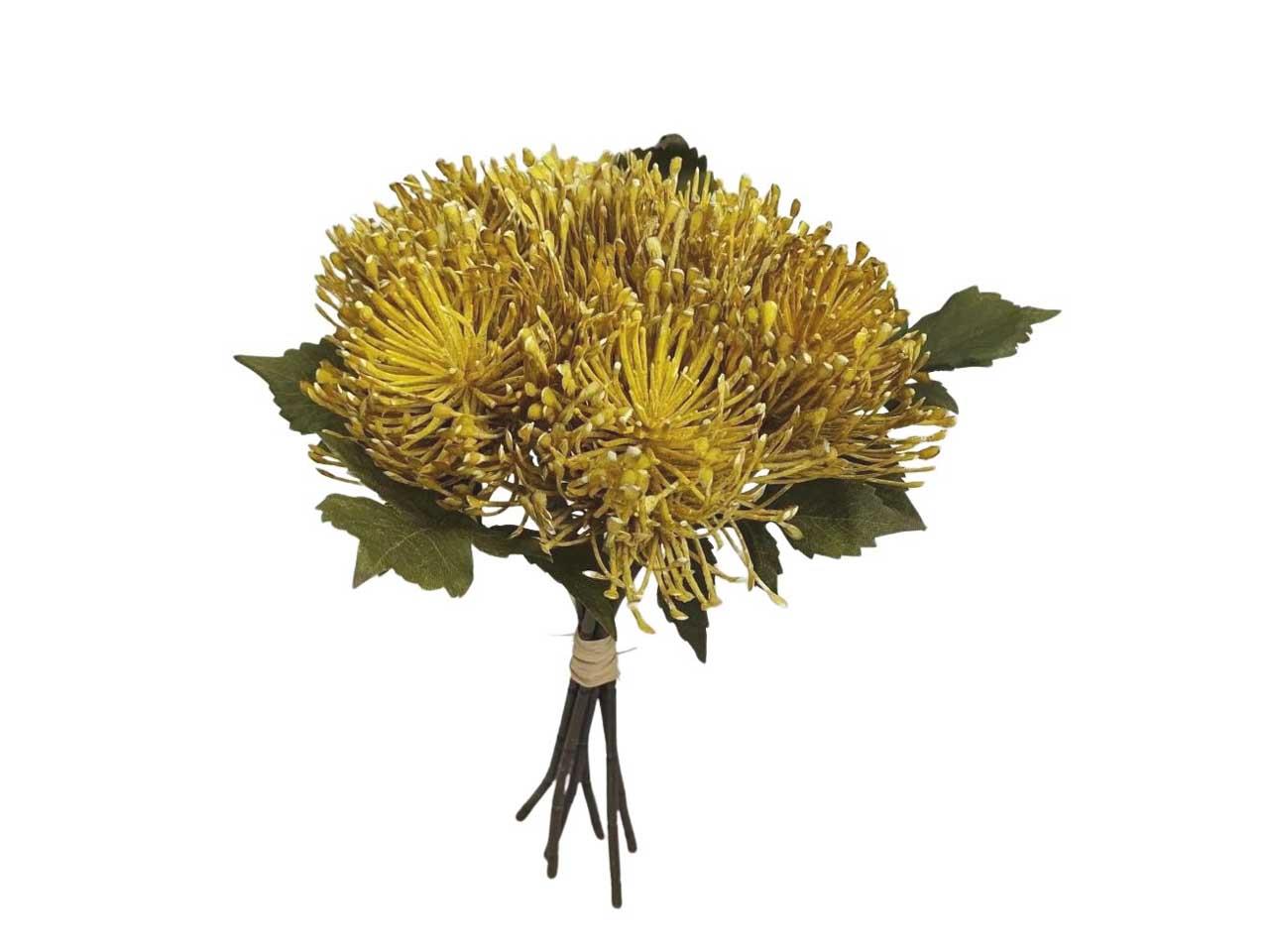 Nadelkissenpick 6 Blüten gelb L20cm