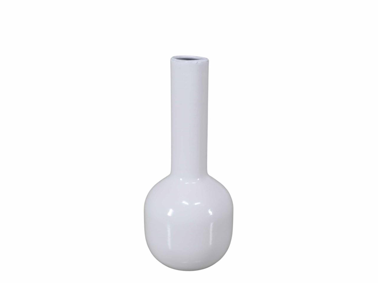 Vase Metall weiß D10,5xH25cm
