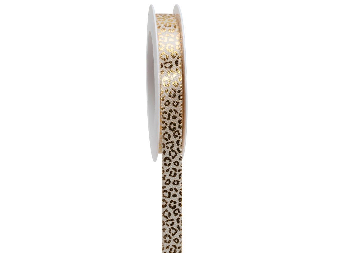 Band Leoprint 15 mm 18 Meter creme/gold 021/15