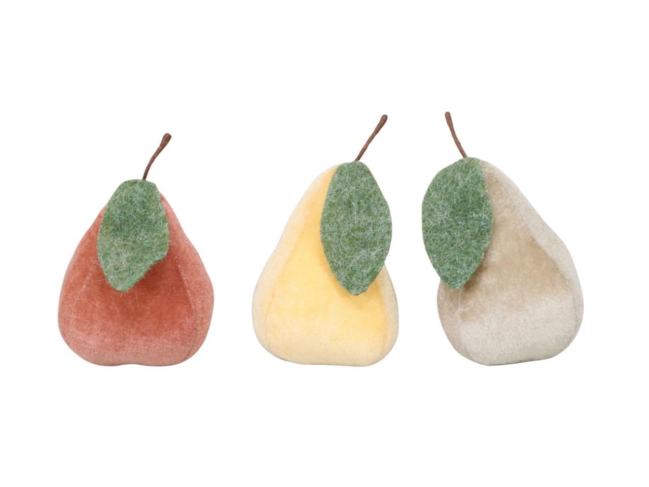 Birne Deko Samt herbstmix D10x16cm
